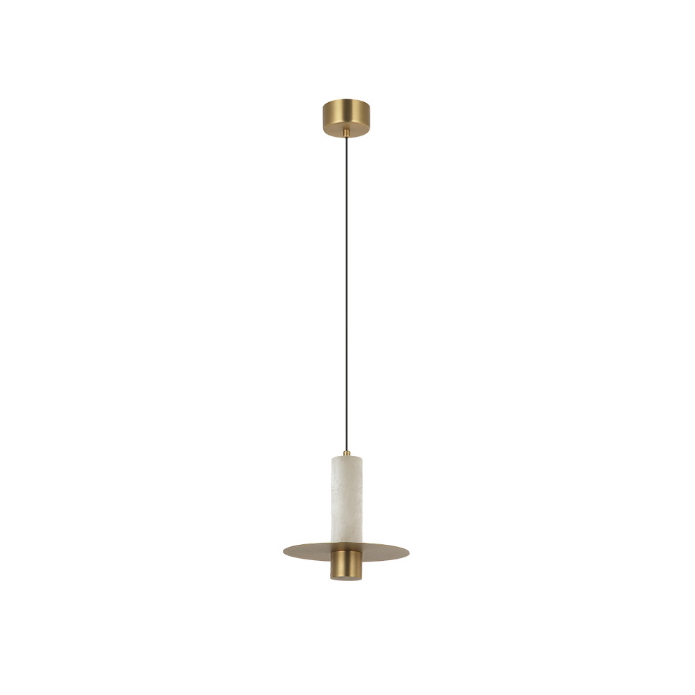 Pendelleuchte ZAMBELIS D200 7W Dimmbar DESIGN Alabaster Weiß und Messing 2549 FS