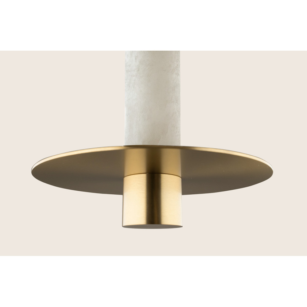 Suspension ZAMBELIS D200 7W Dimmable DESIGN Albâtre Blanc et Laiton 2549 FS
