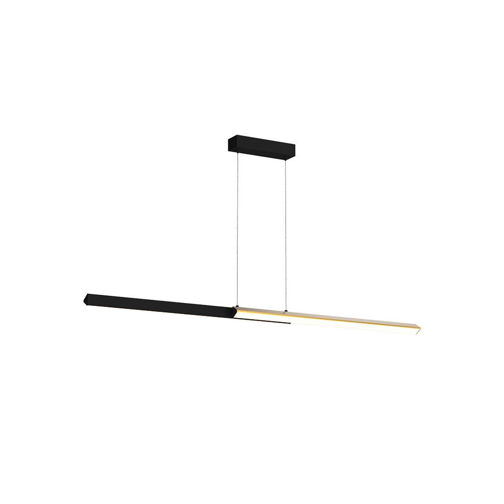 Suspension ZAMBELIS 120cm 44W Dimmable DESIGN Noir Sablé et Laiton Brossé 2559 FS