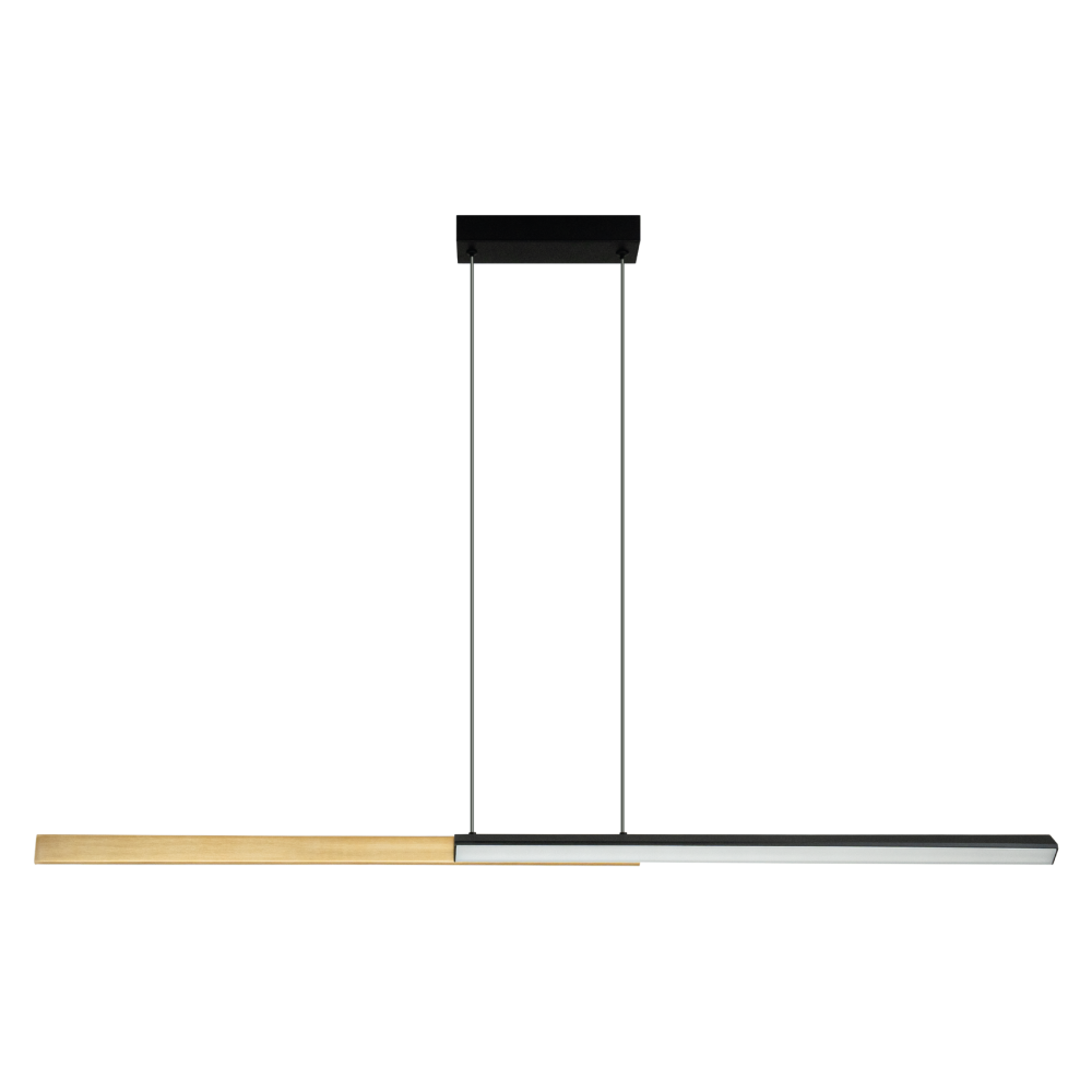 Suspension ZAMBELIS 120cm 44W Dimmable DESIGN Noir Sablé et Laiton Brossé 2559 FS