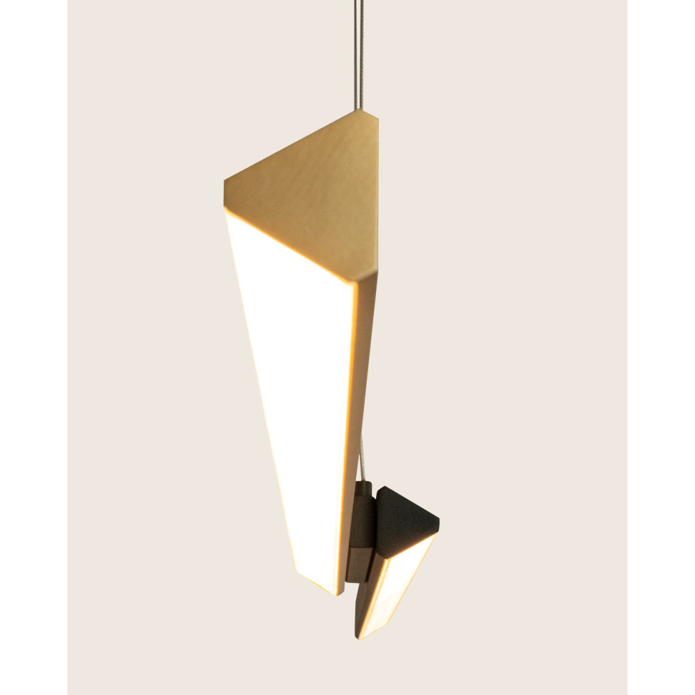 Suspension ZAMBELIS 120cm 44W Dimmable DESIGN Noir Sablé et Laiton Brossé 2559 FS