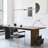 Suspension ZAMBELIS 120cm 44W Dimmable DESIGN Noir Sablé et Laiton Brossé 2559 FS