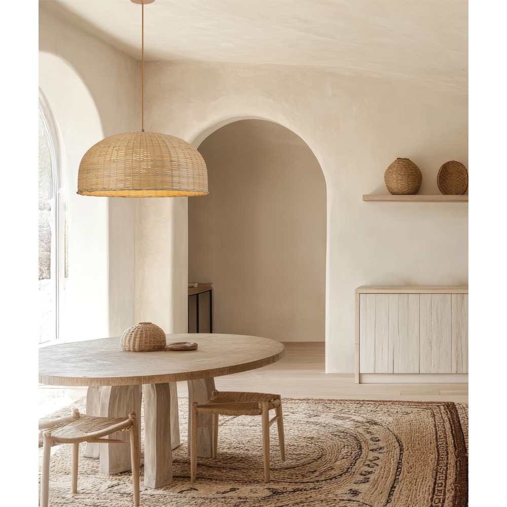 Pendelleuchte ZAMBELIS D530 E27 DESIGN Natürliches Rattan Ohne Leuchtmittel 25442 FS