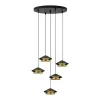 Pendelleuchte ZAMBELIS D350 45W Dimmbar DESIGN Sandgestrahltes Schwarz und Gebürstetes Gold 25453 FS