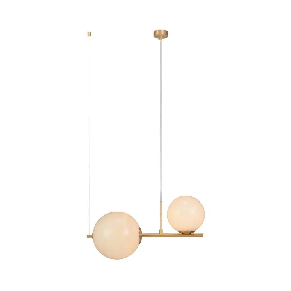 Suspension ZAMBELIS 2xE27 DESIGN Doré Mat Sans Source 1997