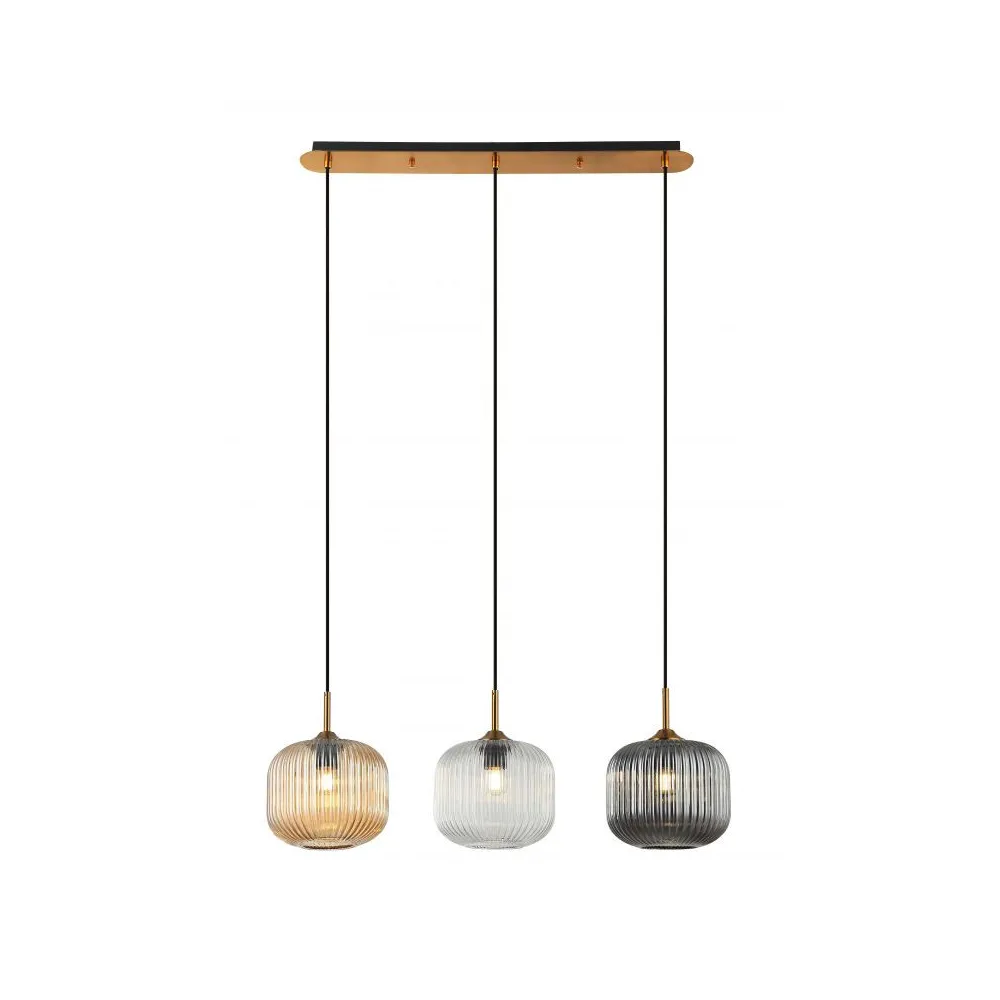 Pendelleuchte ZAMBELIS 3xE27 DESIGN Champagner und Messing Ohne Lichtquelle 22074