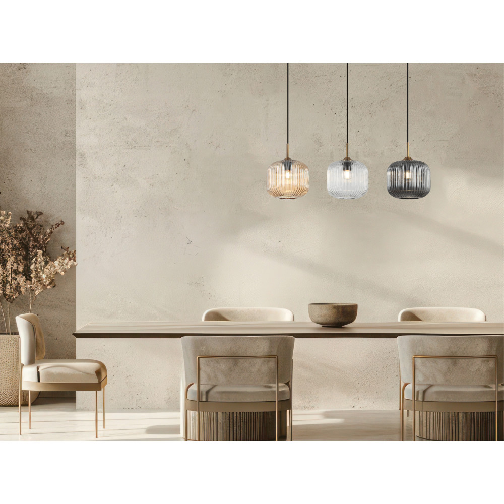 Hanglamp ZAMBELIS 3xE27 DESIGN Champagne en Messing Zonder Lichtbron 22074