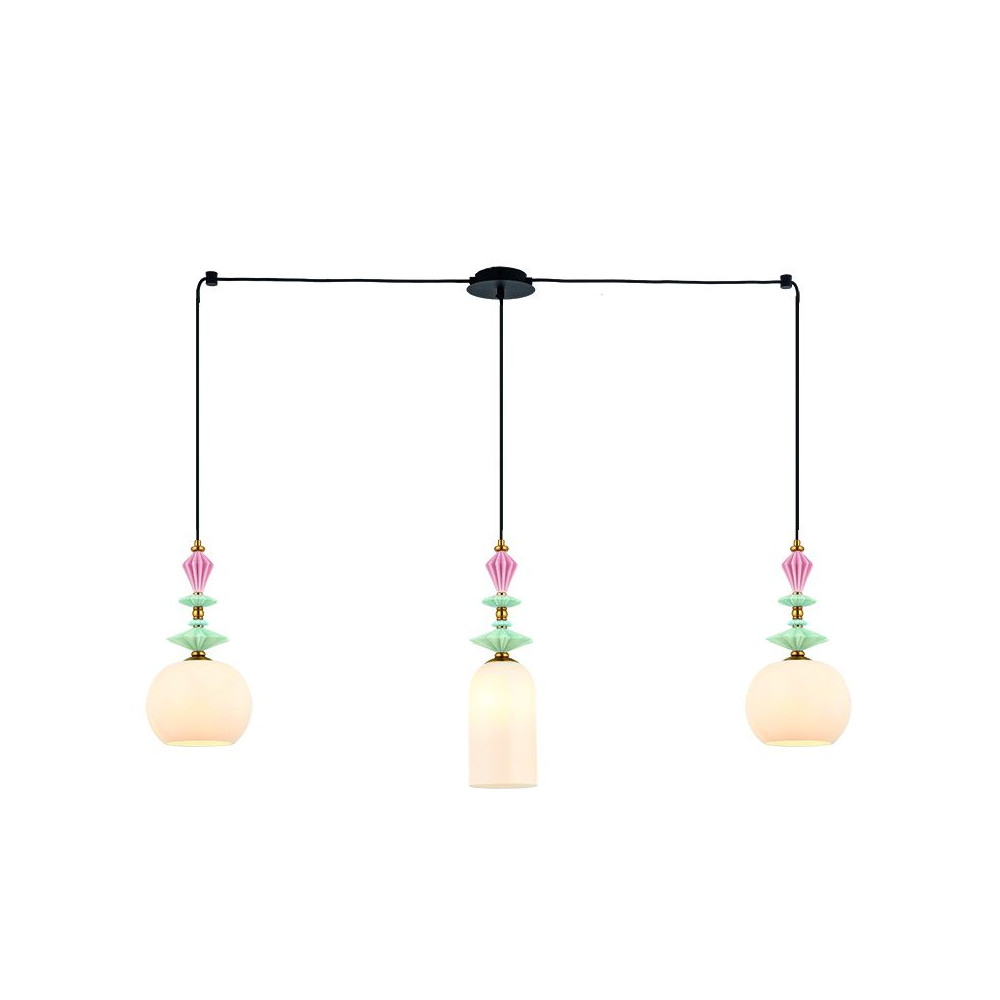 Pendelleuchte ZAMBELIS 3xE27 DESIGN Schwarz Sandgestrahlt und Messing Ohne Lichtquelle 22153 FS