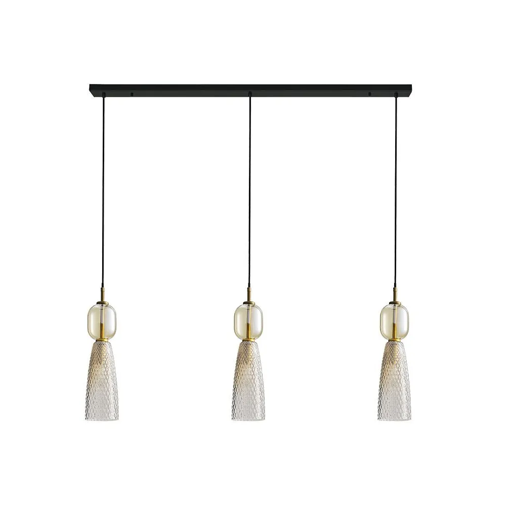 Suspension ZAMBELIS 3xE14 DESIGN Doré Sans Source 23009 FS