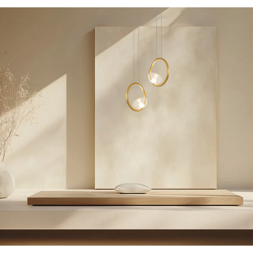 Hanglamp ZAMBELIS 7W Dimbaar DESIGN Mat Goud 23028 FS