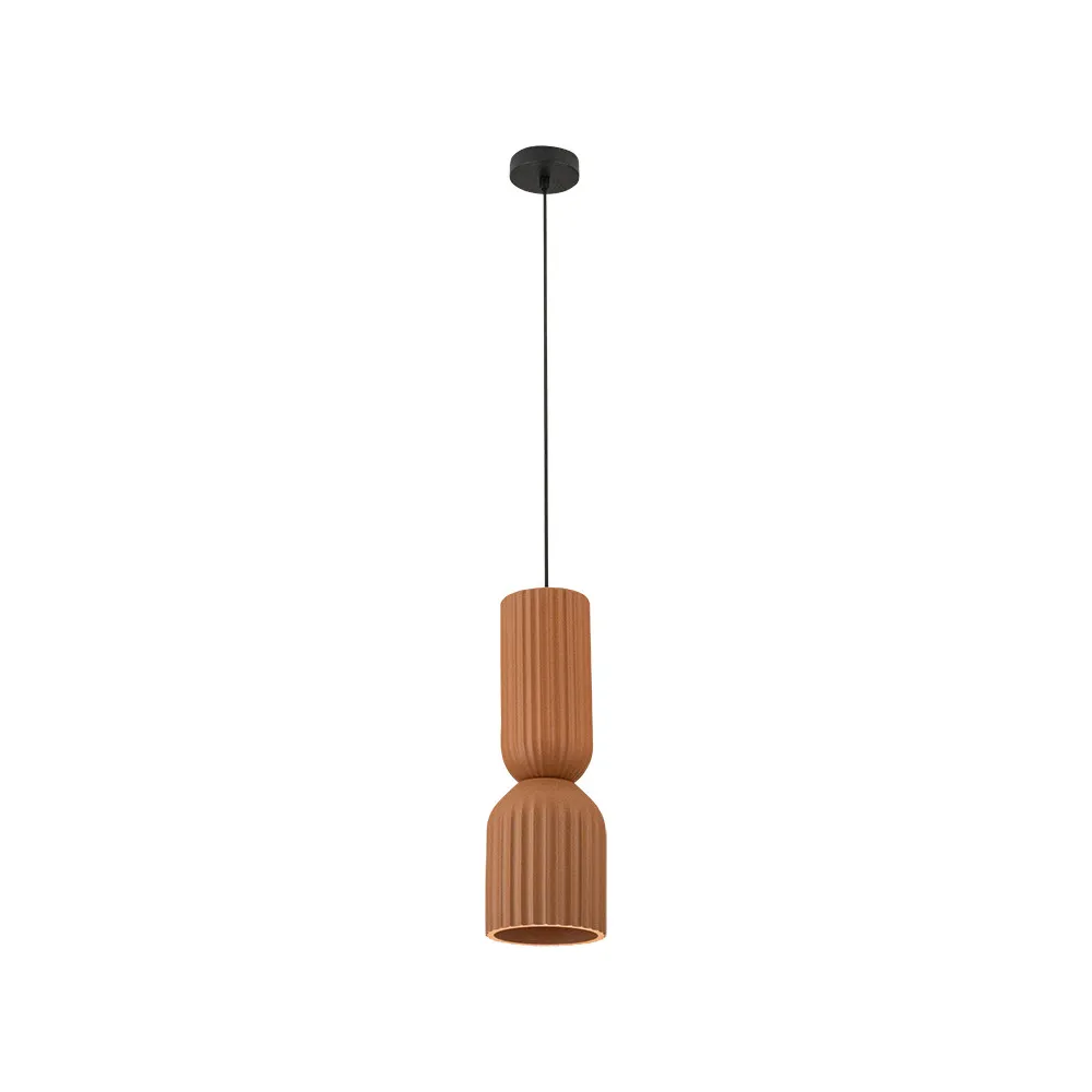 Suspension ZAMBELIS D150 E27 DESIGN Terracotta et Noir Sans Source 2596 FS