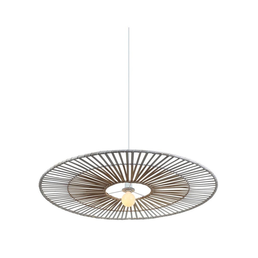 Pendant Light ZAMBELIS D400 E27 DESIGN White and Bamboo No Light Source 19107 FS