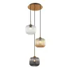 Suspension ZAMBELIS D400 3xE27 DESIGN Champagne et Laiton Sans Source 22073