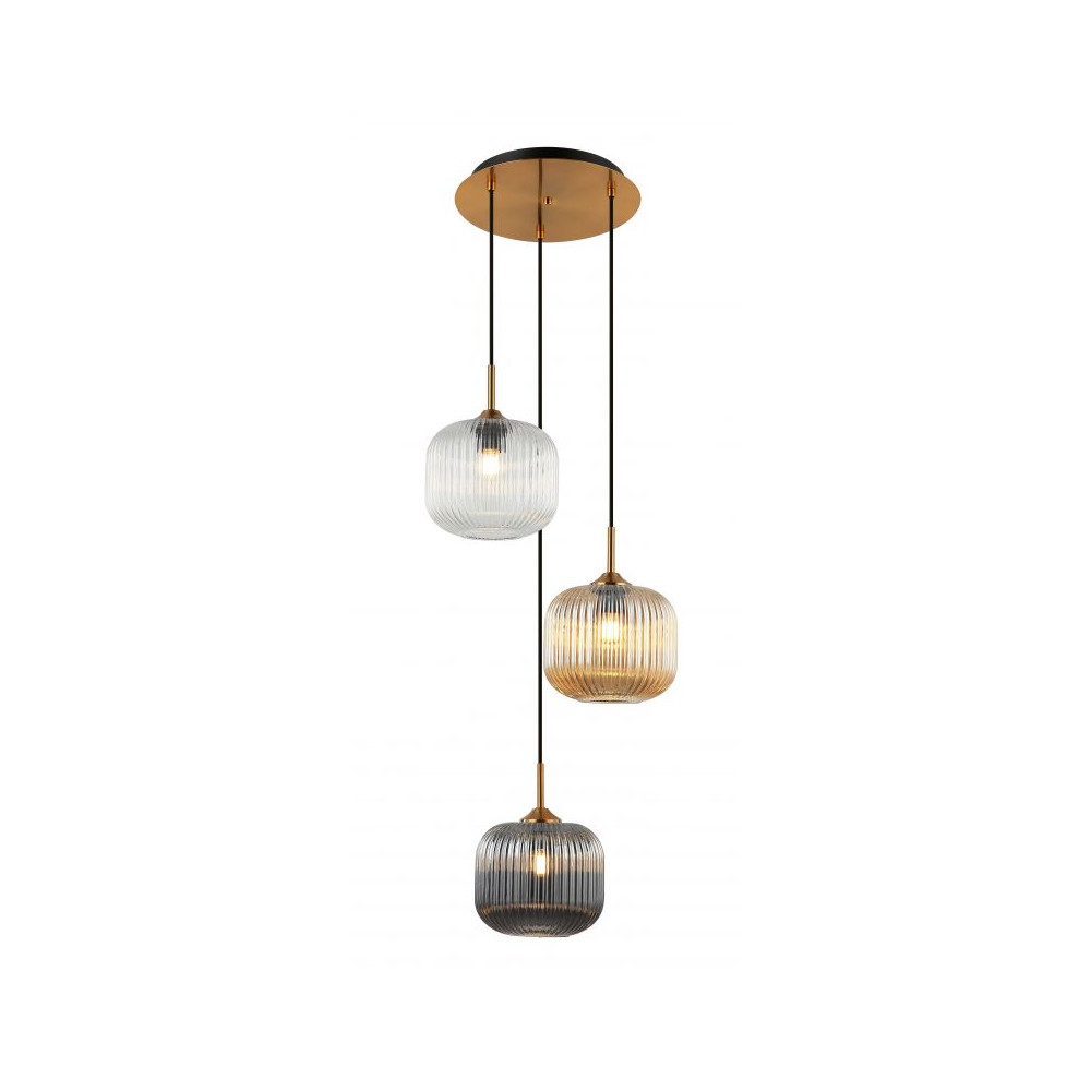 Pendelleuchte ZAMBELIS D400 3xE27 DESIGN Champagner und Messing Ohne Lichtquelle 22073