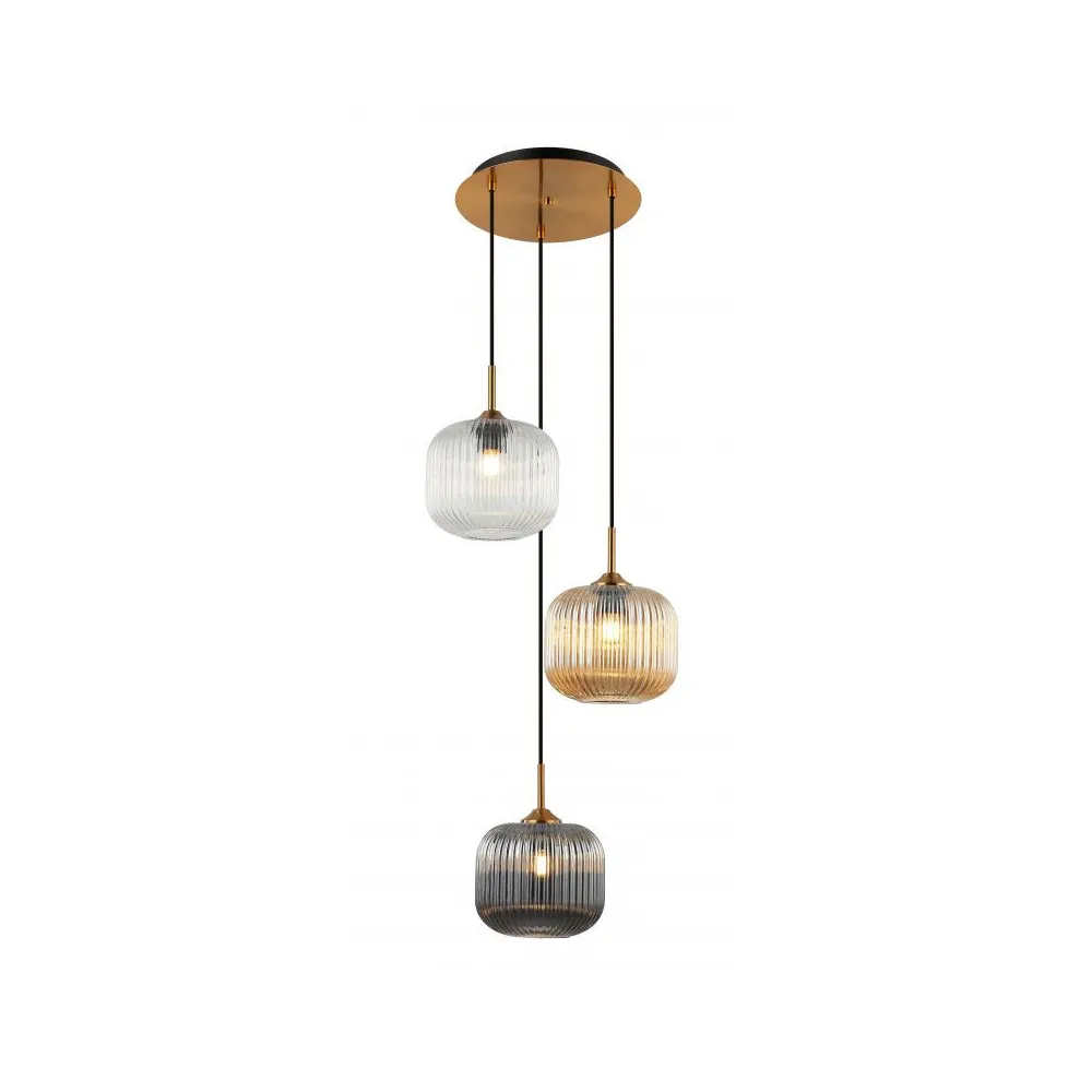 Pendelleuchte ZAMBELIS D400 3xE27 DESIGN Champagner und Messing Ohne Lichtquelle 22073