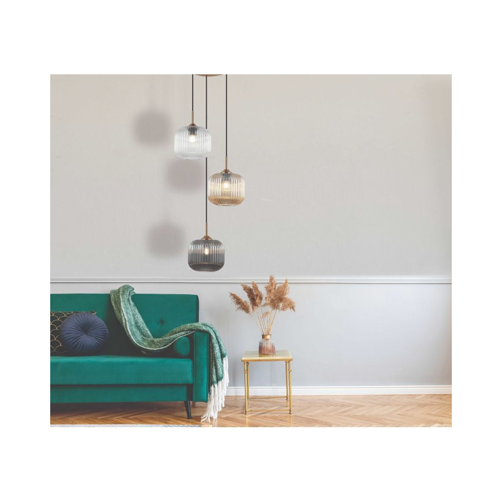 Pendelleuchte ZAMBELIS D400 3xE27 DESIGN Champagner und Messing Ohne Lichtquelle 22073