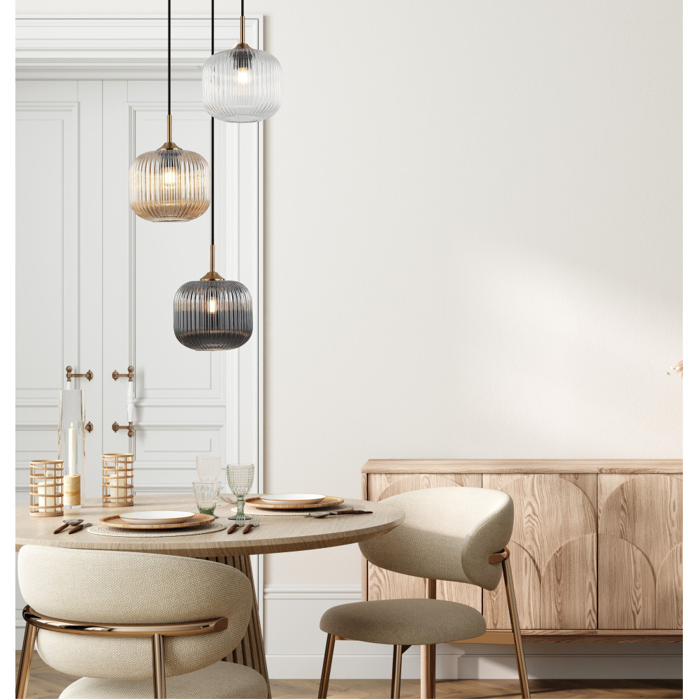Hanglamp ZAMBELIS D400 3xE27 DESIGN Champagne en Messing Zonder Lichtbron 22073