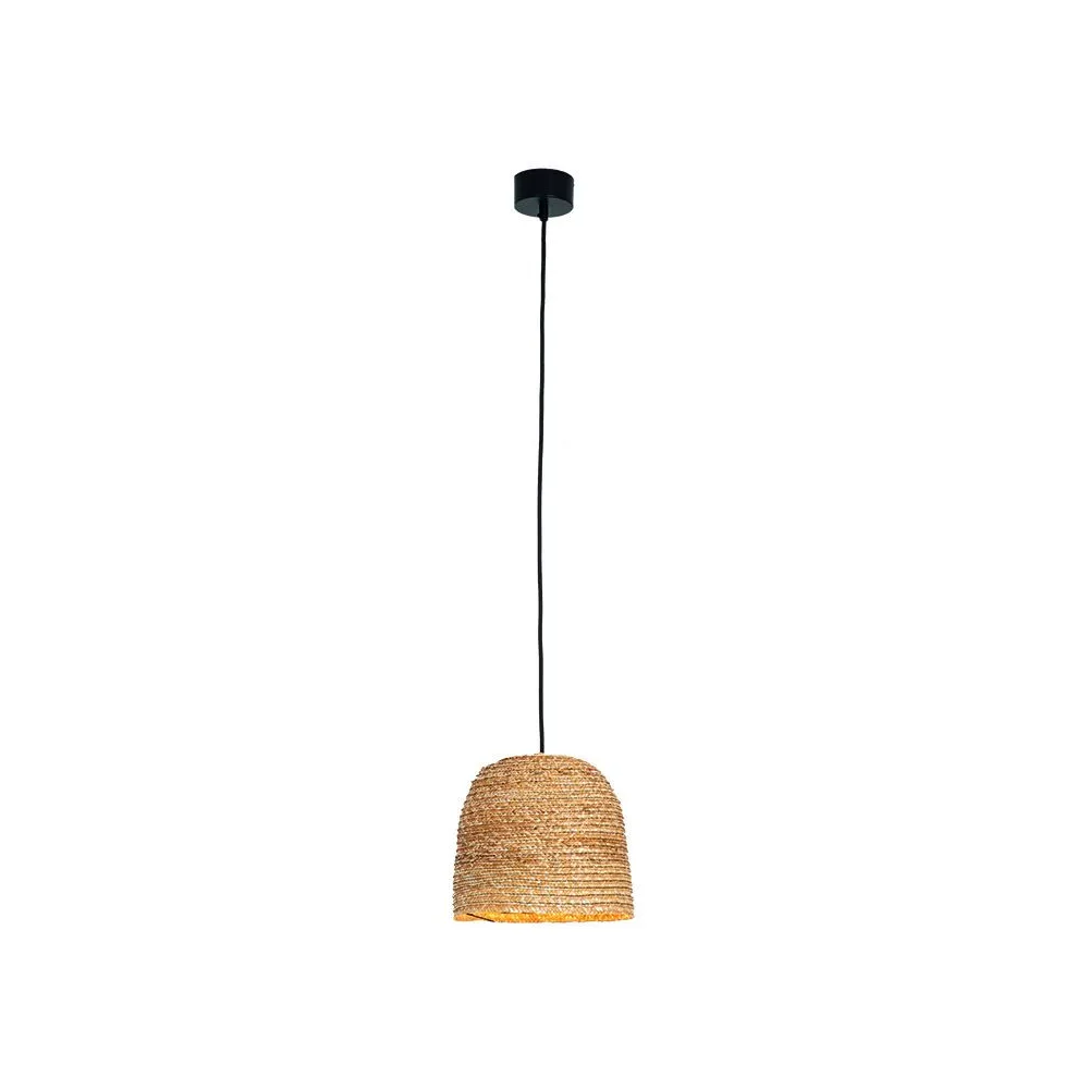 Pendelleuchte ZAMBELIS D220 H200 E27 DESIGN Schwarz Sandgestrahlt und Weizen Ohne Leuchtmittel 22166 FS