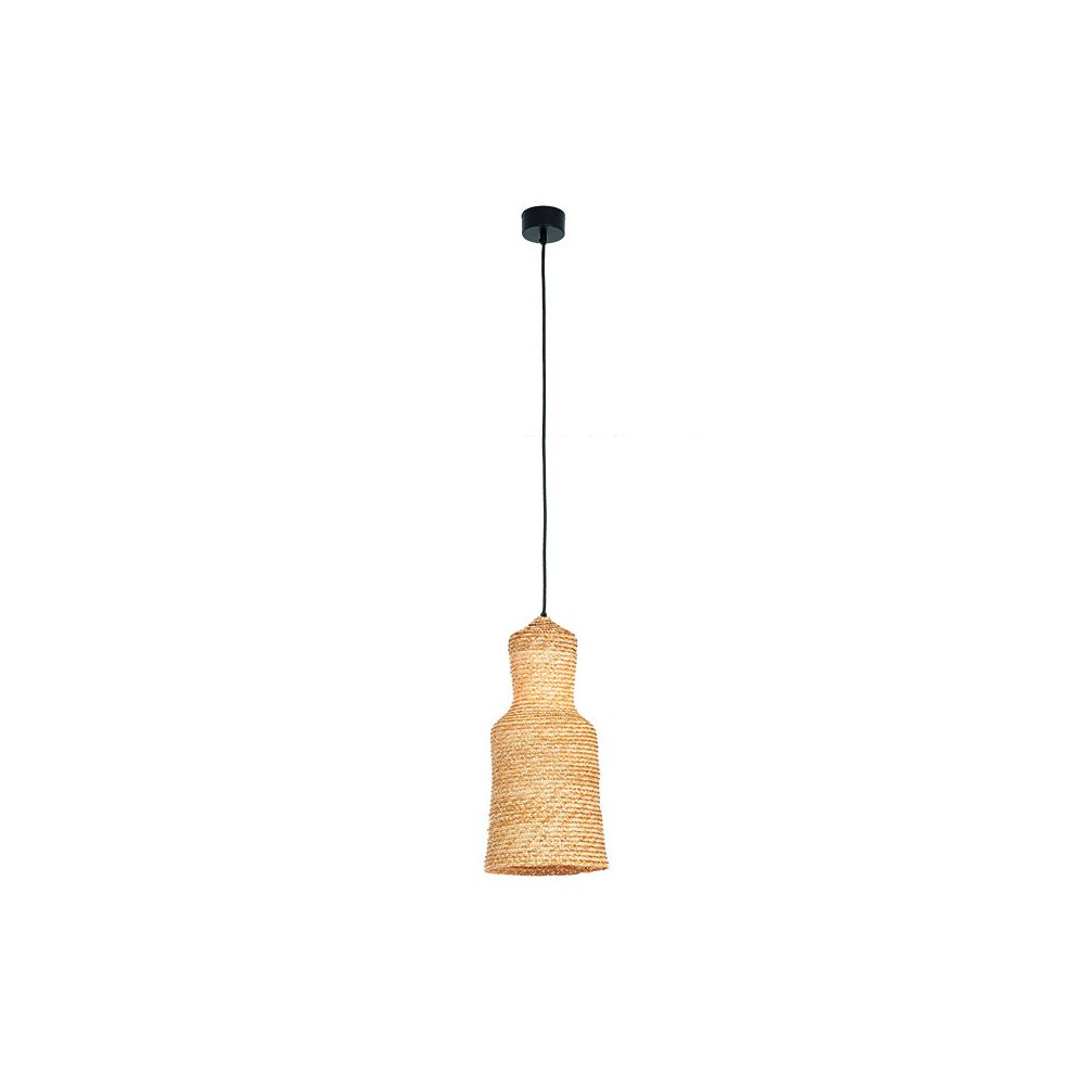 Pendelleuchte ZAMBELIS D220 H450 E27 DESIGN Schwarz Sandgestrahlt und Weizen Ohne Leuchtmittel 22168 FS