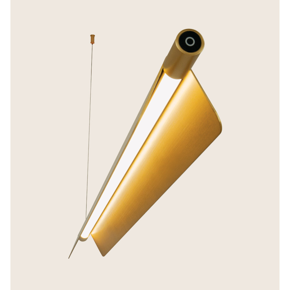 Suspension ZAMBELIS Tactile 22W CCT Dimmable DESIGN Or Brossé 25191 FS