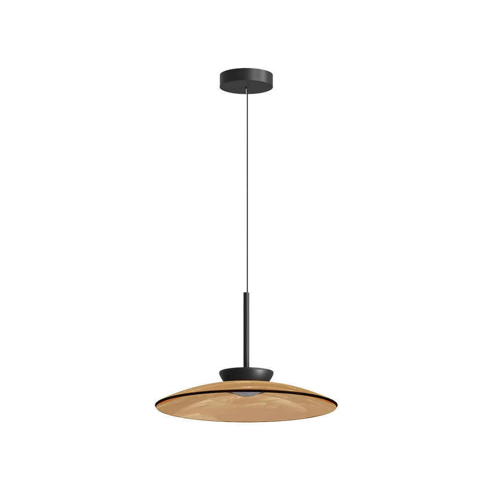 ZAMBELIS D500 31W Direct/Indirect CCT Dimmable DESIGN Pendant Light Brown Glass and Matte Black 25274