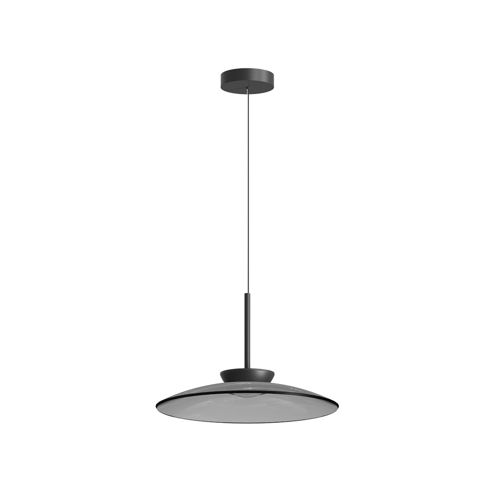 Hanglamp ZAMBELIS D500 31W Direct/Indirect CCT Dimbaar DESIGN Gerookt Glas en Mat Zwart 25275 FS