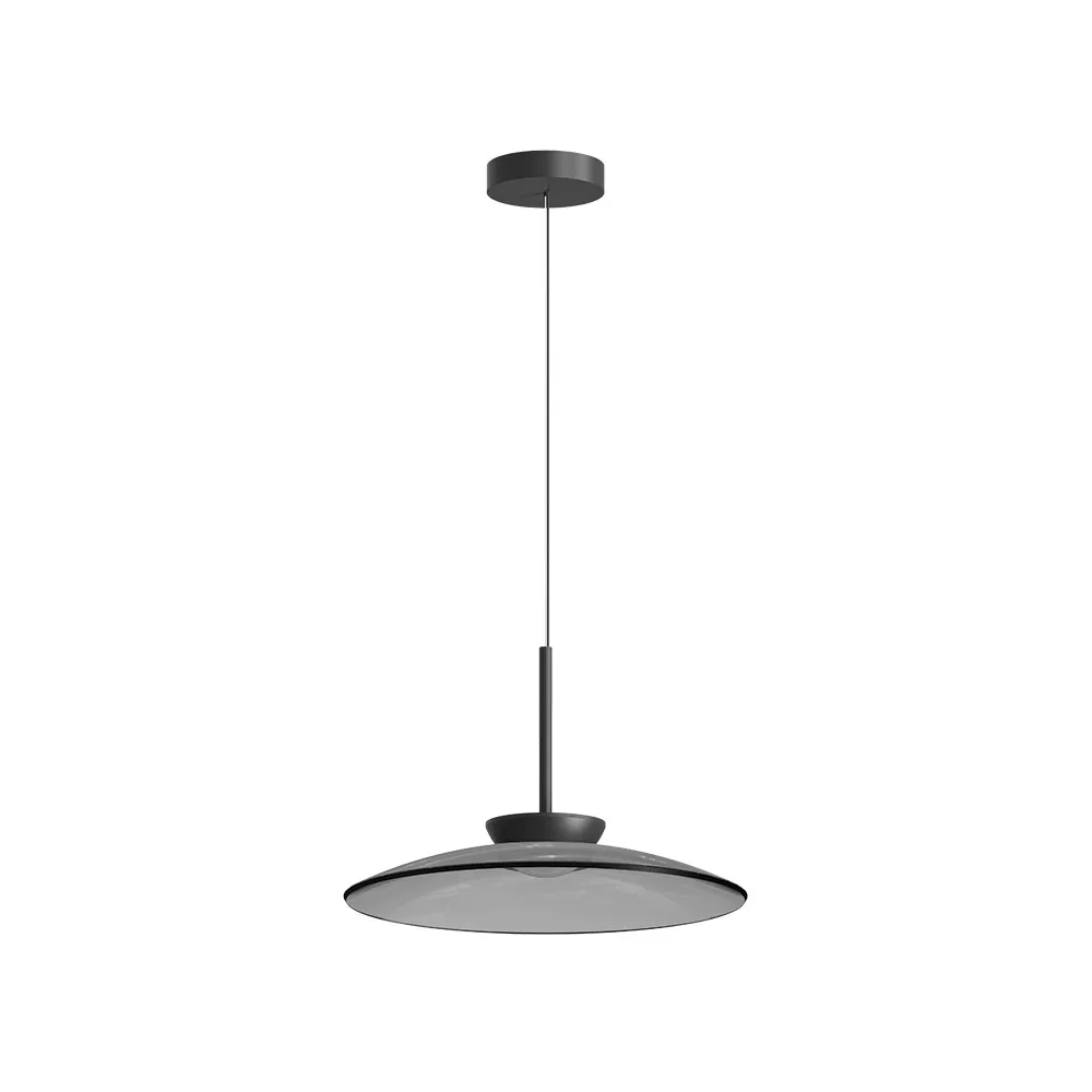 Pendelleuchte ZAMBELIS D500 31W Direkt/Indirekt CCT Dimmbar DESIGN Rauchglas und Mattschwarz 25275 FS