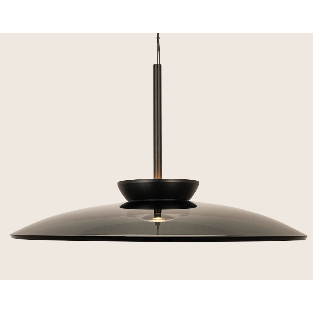 Pendelleuchte ZAMBELIS D500 31W Direkt/Indirekt CCT Dimmbar DESIGN Rauchglas und Mattschwarz 25275 FS