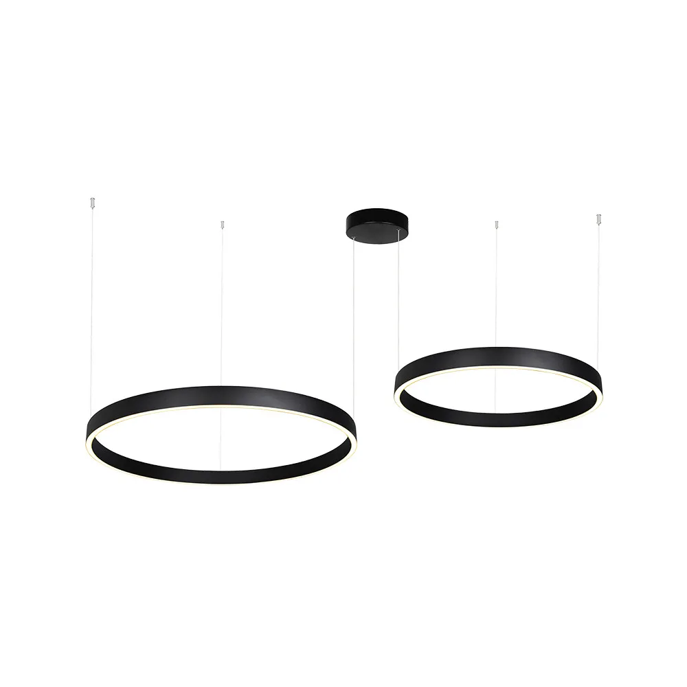 Pendelleuchte ZAMBELIS D800 + D600 118W Dimmbar Direkt/Indirekt DESIGN Sandgestrahltes Schwarz 25372