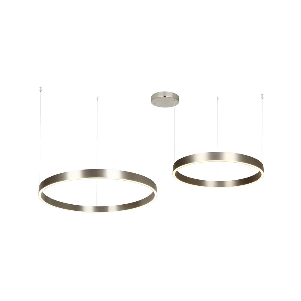 Pendelleuchte ZAMBELIS D800 + D600 118W Dimmbar Direkt/Indirekt DESIGN Gebürstetes Nickel 25373 FS