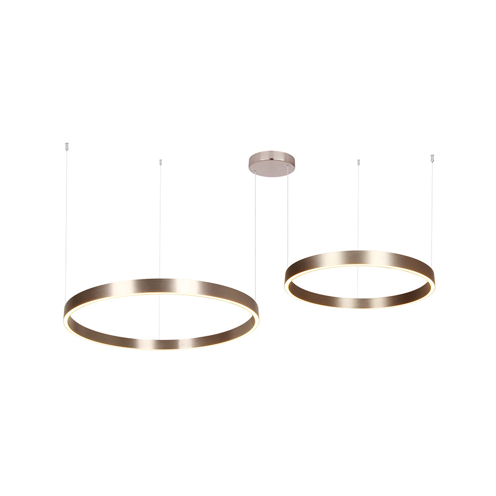 Suspension ZAMBELIS D800 + D600 118W Dimmable Direct/Indirect DESIGN Café Brossé 25374 FS
