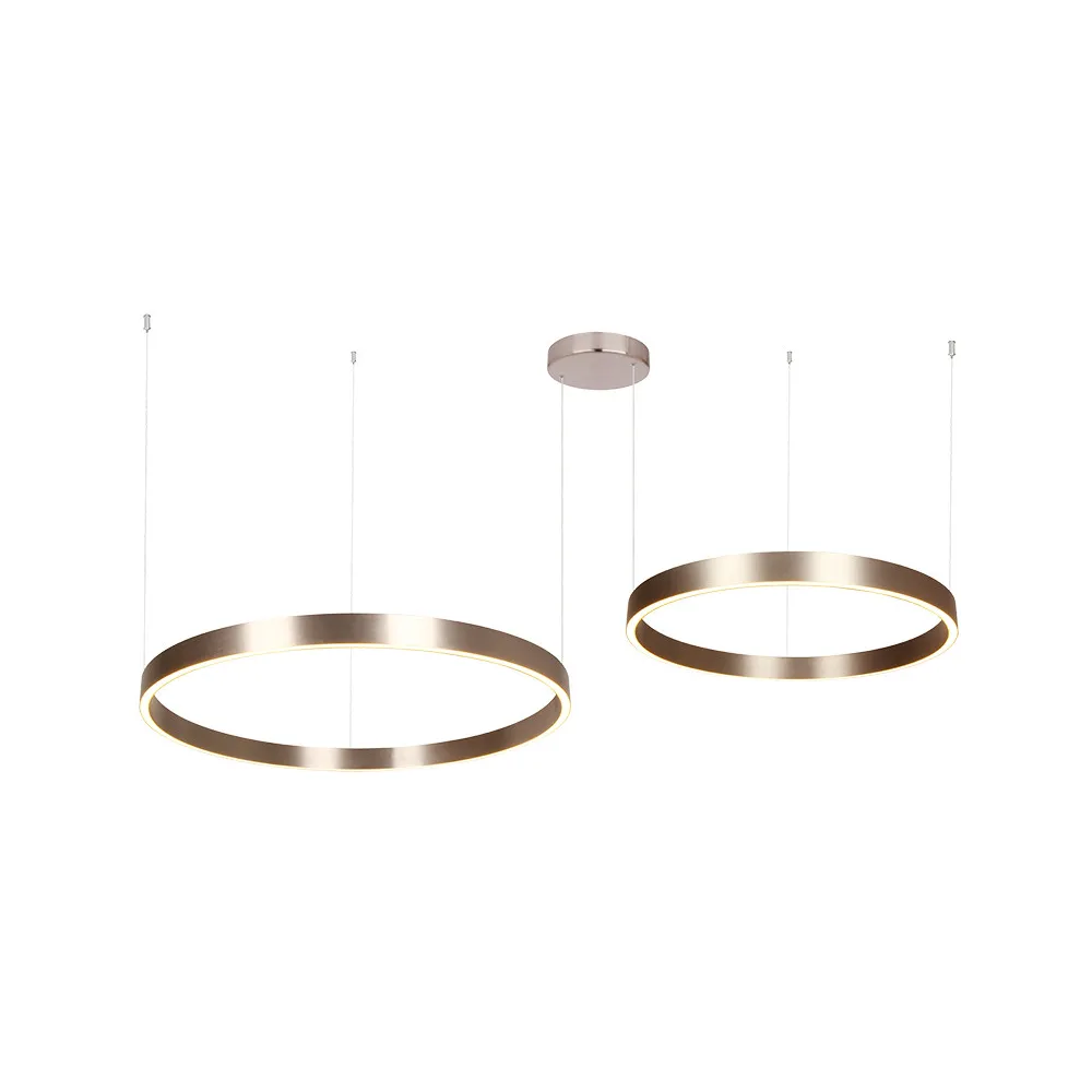 Pendelleuchte ZAMBELIS D800 + D600 118W Dimmbar Direkt/Indirekt DESIGN Gebürstetes Café 25374 FS