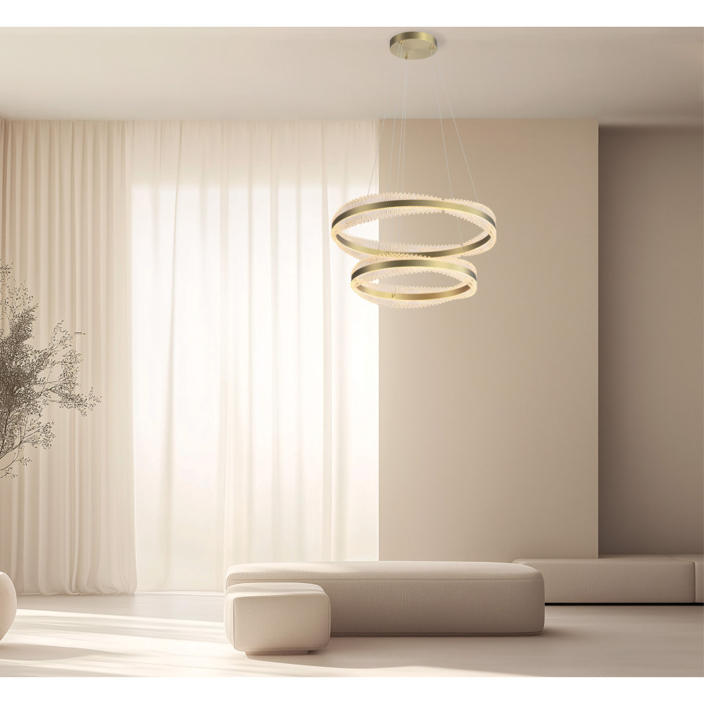 Suspension ZAMBELIS D800 118W Dimmable DESIGN Or Brossé 25413 FS