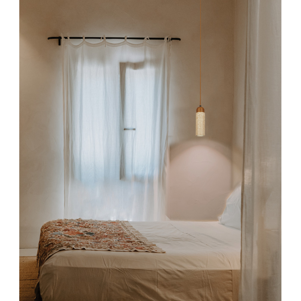 Hanglamp ZAMBELIS D67 GU10 DESIGN Natuursteen en Hout Zonder Lichtbron 25417