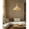Pendelleuchte ZAMBELIS D480 E27 DESIGN Rattan Ohne Leuchtmittel 25441