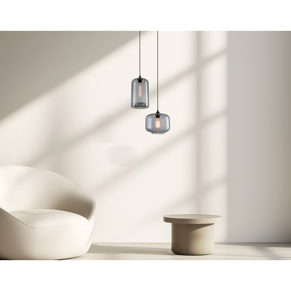 Hanglamp ZAMBELIS D240 E27 DESIGN Rookgrijs Zonder Lichtbron 14102