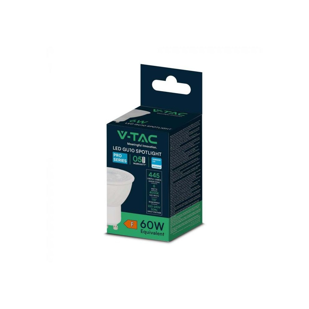 Spot LED GU10 V-TAC PRO 6W Samsung Chip START 2 VT-247