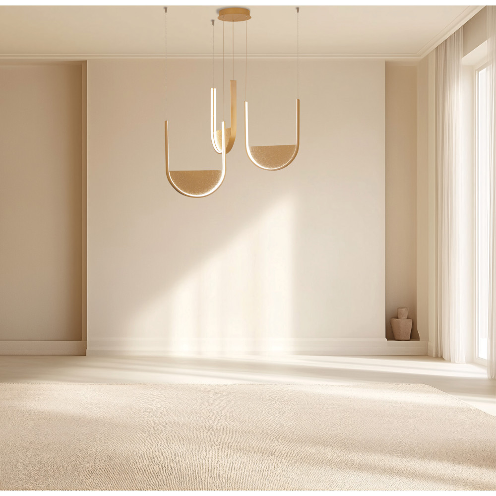 Pendelleuchte ZAMBELIS 54W Dimmbar DESIGN Mattgold 23169 FS