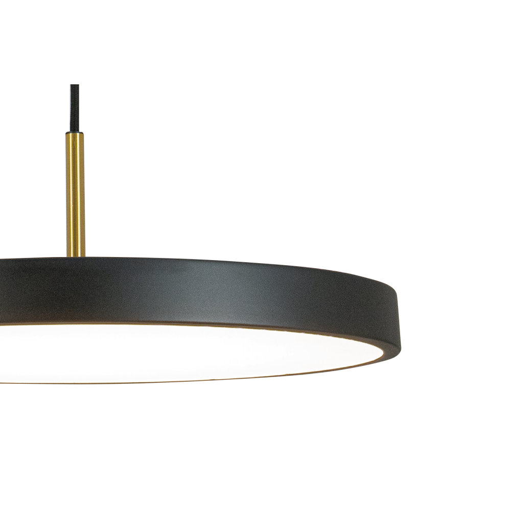 Pendelleuchte ZAMBELIS D400 17W Dimmbar DESIGN Mattschwarz und Gebürstetes Messing 25145
