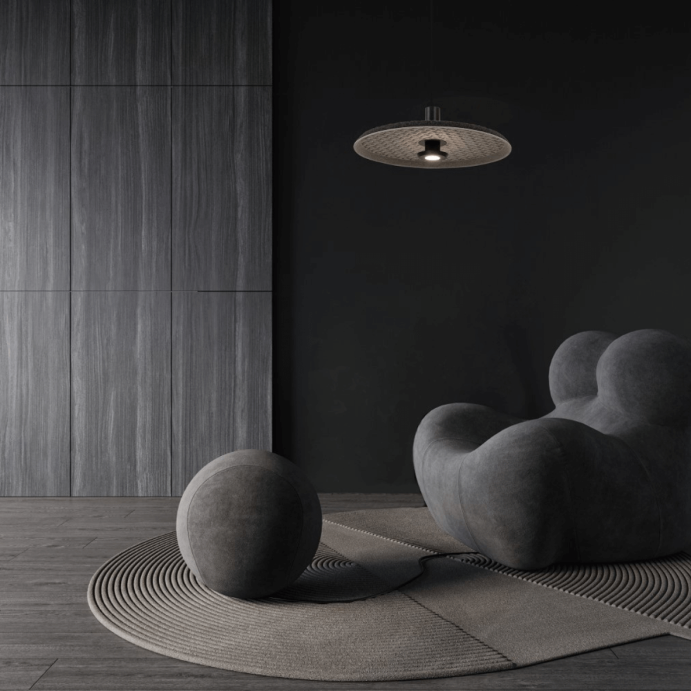 Akustik-Hängeleuchte ZAMBELIS D450 13W DESIGN Schwarz und Grau 25176