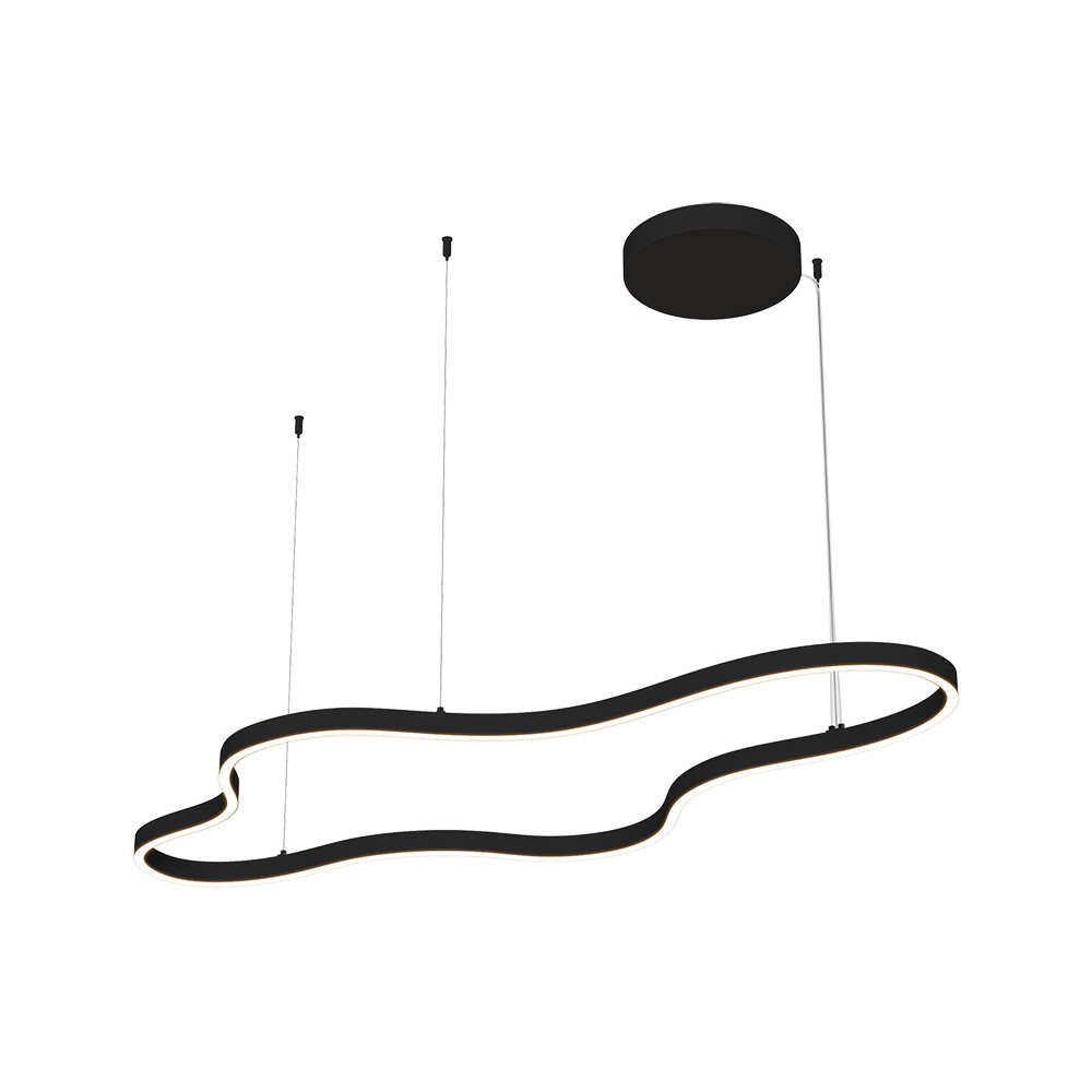 Hanglamp ZAMBELIS 95W Dimbaar DESIGN Gezandstraald Zwart 25415