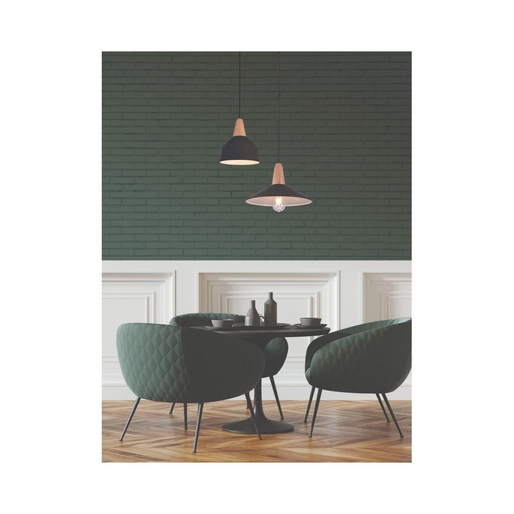 Hanglamp ZAMBELIS D330 E27 DESIGN Mat Zwart Zonder Lichtbron 180085