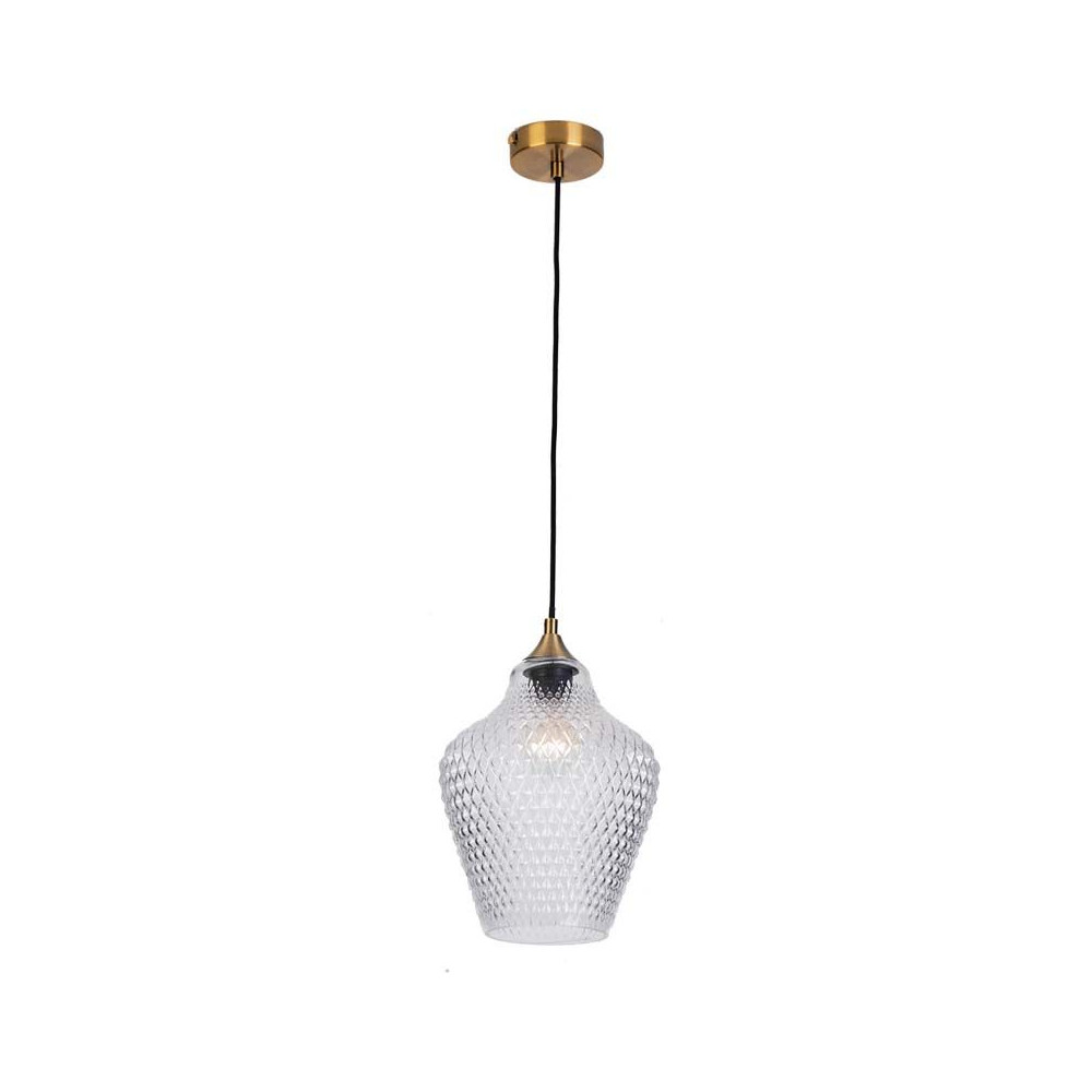Pendelleuchte ZAMBELIS D200 E27 DESIGN Glas und Messing Ohne Leuchtmittel 19125