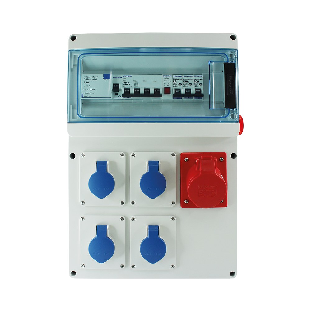 Driefasige Bouwkast 4PC 230V + 1PC 3P+N+T 400V 16A EUR'OHM 19210