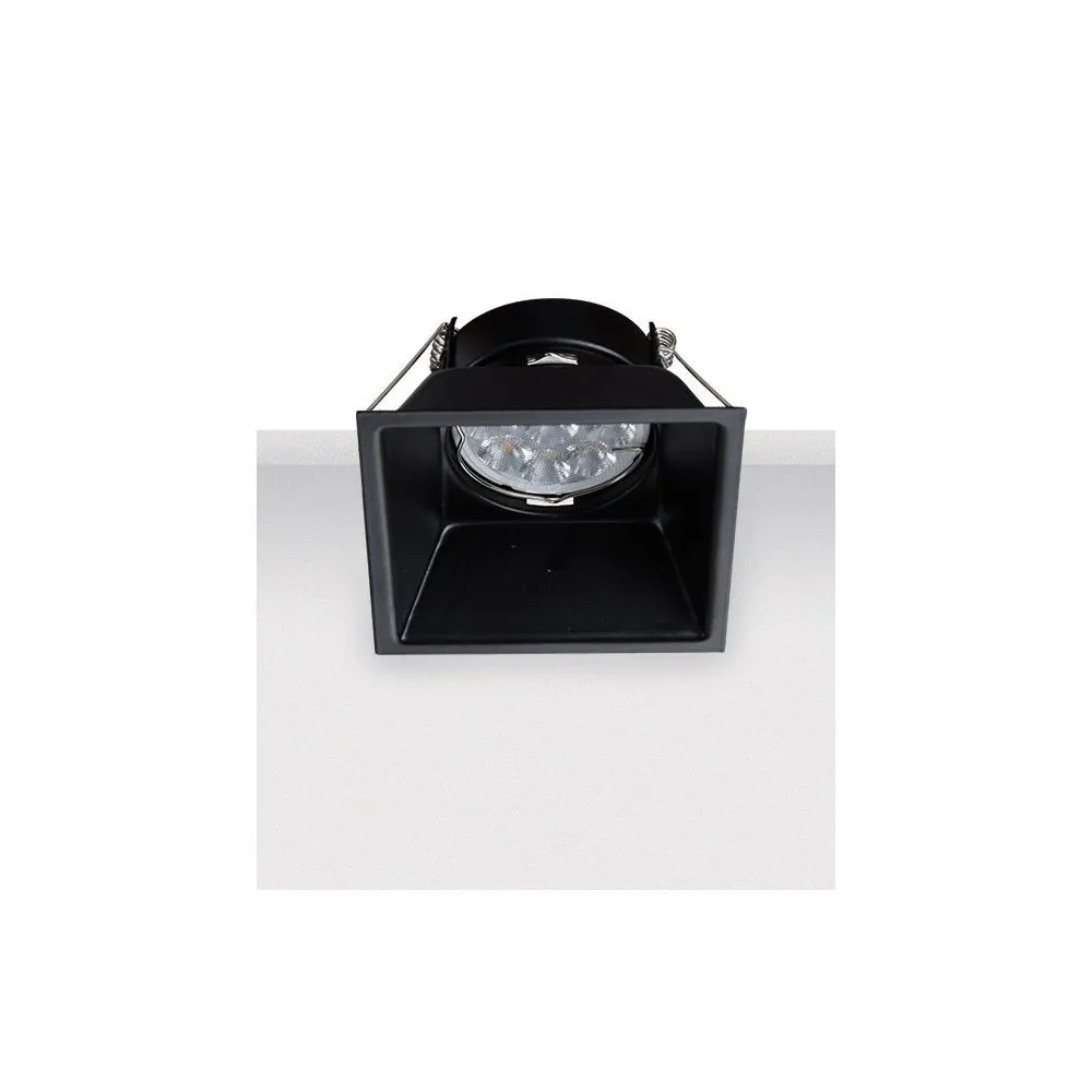 Einbaustrahler Quadratisch ZAMBELIS GU10 DESIGN Schwarz Ohne Leuchtmittel S009
