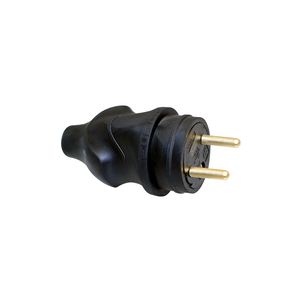 Fiche 16A mâle caoutchouc IP40 sans bague EUR'OHM 61055
