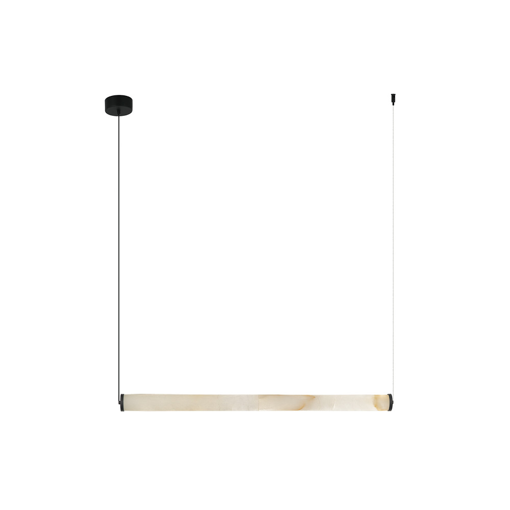 Pendelleuchte ZAMBELIS 23W Dimmbar DESIGN Alabaster Weiß und Sandgestrahlt Schwarz 2539