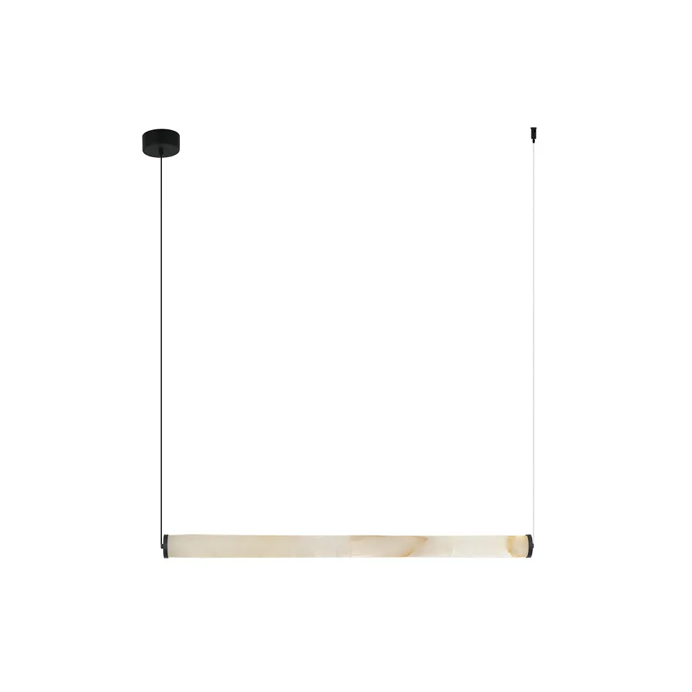 Pendelleuchte ZAMBELIS 23W Dimmbar DESIGN Alabaster Weiß und Sandgestrahlt Schwarz 2539