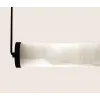 Pendant Light ZAMBELIS 23W Dimmable DESIGN White Alabaster and Sandblasted Black 2539