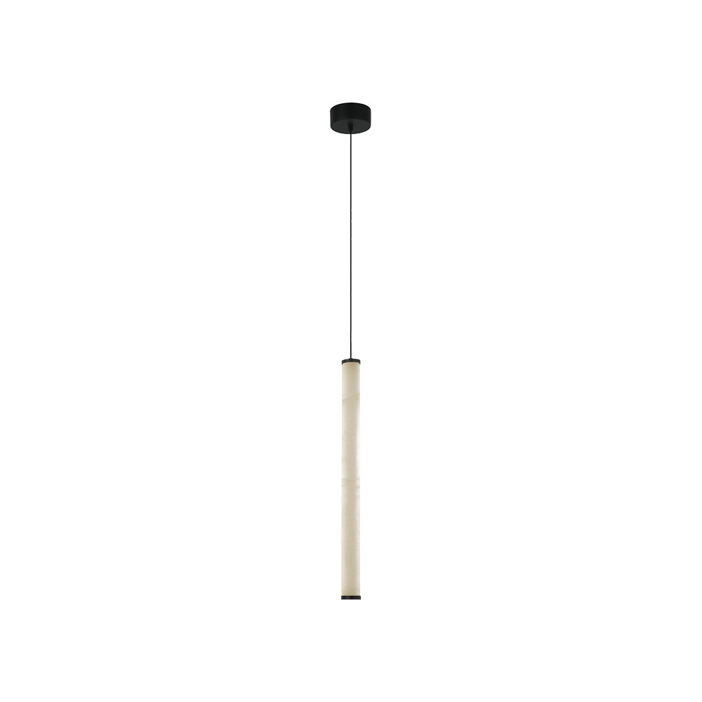 Pendelleuchte ZAMBELIS D45 20W Dimmbar DESIGN Alabaster Weiß und Sandgestrahlt Schwarz 2541